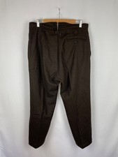 Antique 1920s French Workwear 'Boro' Brown Faded Suspender Buckle Back Wool Wint