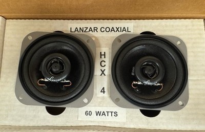 Lanzar HCX4 4'' Coaxial Speakers Rare Vintage- Pair 60 Watts New In Box