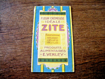 Advertising ZITE 1920s recipe booklet Ets VERLEY Marquelle-Lille