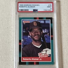 1988 DONRUSS ROOKIES #35 ROBERTO ALOMAR PSA 9 PADRES BLUE JAYS HOF