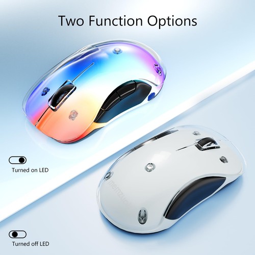 2.4G LED Wireless Mouse, Rechargeable Ergonomic Mouse with Detachable Cover, - Afbeelding 6 van 9