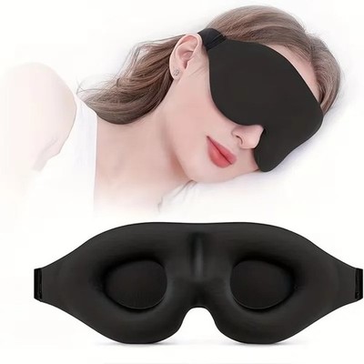 3D Sleep Eye Mask Blackout Light Blocking Blindfold Soft Travel Sleeping Aid