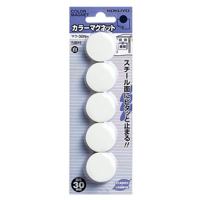 Color Magnet Diameter 30mm Pack of 5 White Mac-30NW