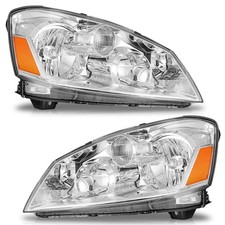 Pair Headlights For 2005-2006 Nissan Altima Halogen Chrome Headlamp Wo Bulbs Pair Headlights For 2005-2006 Nissan Altima Halogen Chrome Headlamp Wo Bulbs