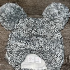 The Children  s Place Beanie With 2 Pom Poms  gray  with Liner Pre-Owned Pls Read