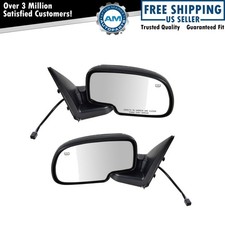 Chrome Heated Power Side View Mirrors Left Right Pair Set For Chevy Gmc Truck