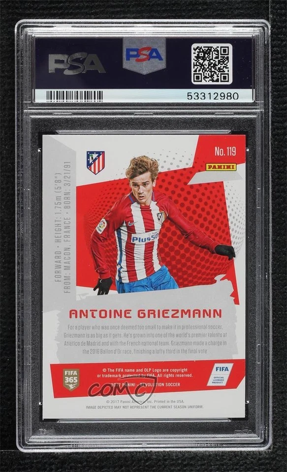 Panini Revolution 2017 Antoine Griezmann #119 PSA 9 como nuevo Foto 2 de 2