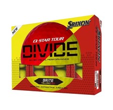Srixon Q-Star Tour Divide Brite Yellow/Red Golf Balls 1 Dozen New