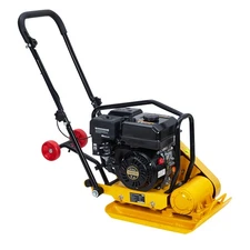 7HP Gas Plate Compactor – 5600 VPM, 12" Depth, 210cc Engine, 351 in² Steel Plate