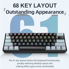 Mechanical Keyboard 60 Percent APAYADO K61 Mini Keyboard,Wired,61 Keys,Phantom