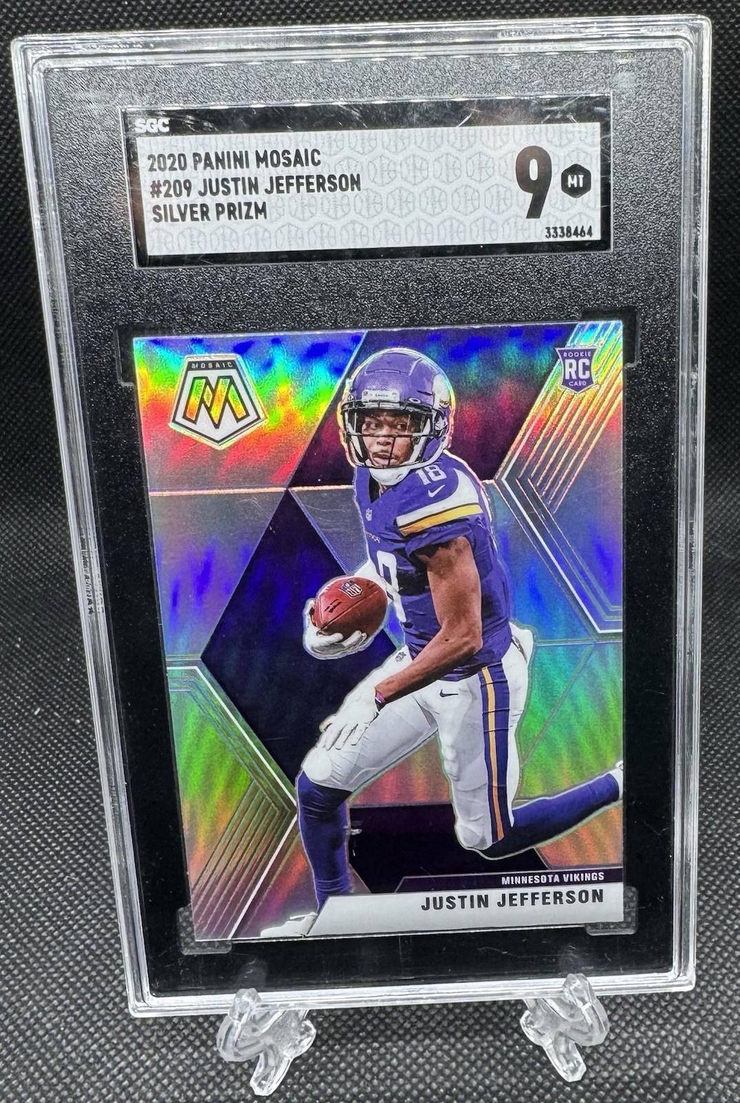 Justin Jefferson 2020 Mosaic Silver Rookie RC #209 SGC 9 Minnesota Vikings