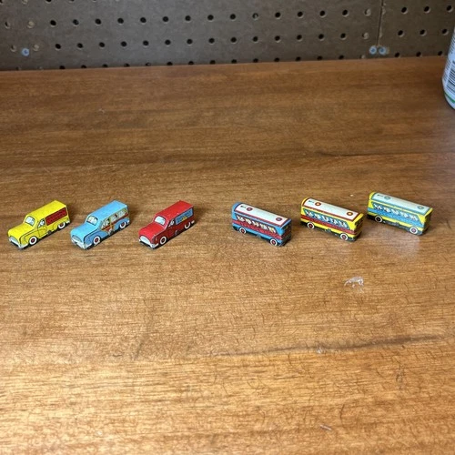 Vintage 1949 Marx Magic Mot-O-Run Tin Litho Vehicles Lot (6) – Coaches & Trucks