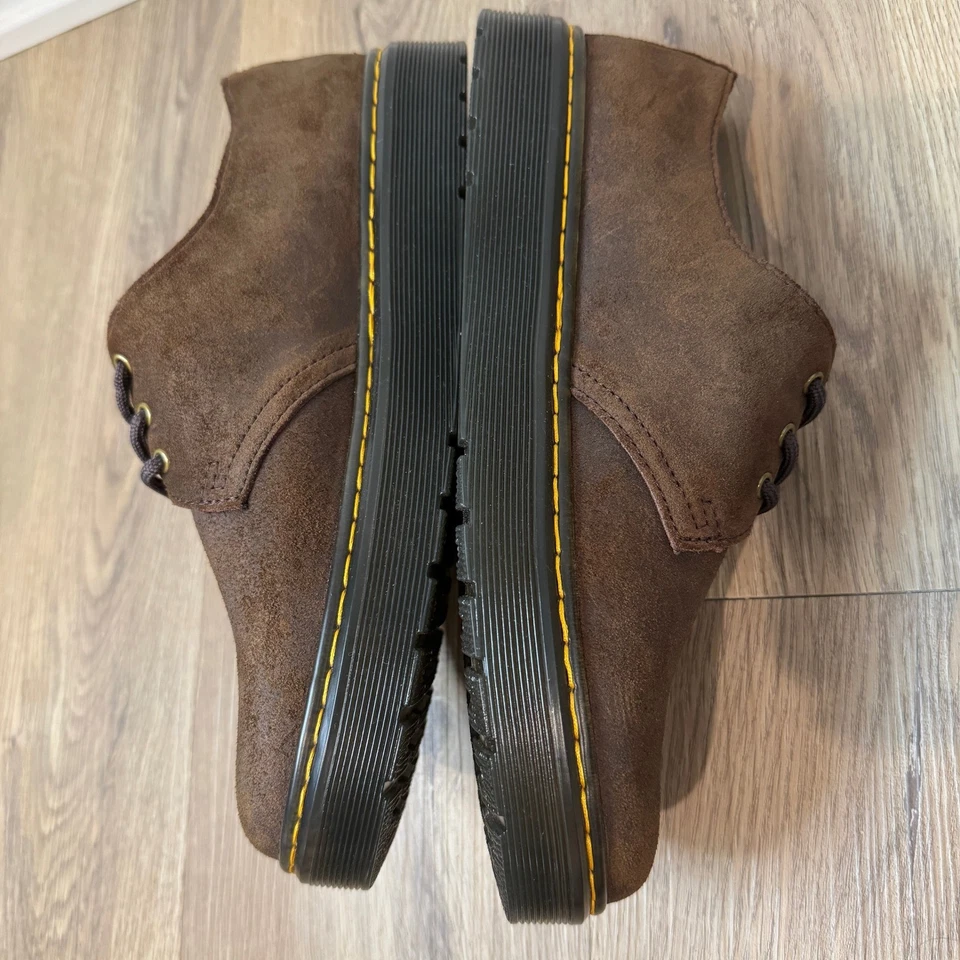 Zapatos de plataforma Oxford Dr. Martens Zavala Lo marrón gamuza cuero para mujer 9 NUEVO Foto 3 de 4