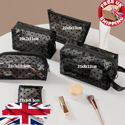 Herz Netz Kosmetiktasche Transparent Kulturbeutel Reise Organizer Kosmetikkoffer