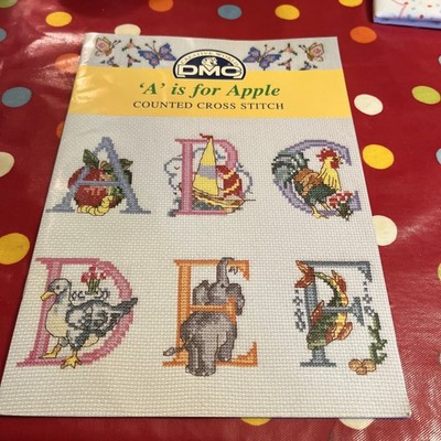 DMC Kreuzstich Kartenhefte - 'A' ist für Apple Counted Alphabet Buch 1999