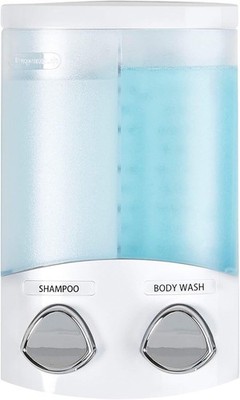 2 Chamber Soap and Shower Dispenser with Wall Bracket White AVIVA Series