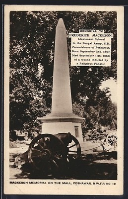 Peshawar /N. W. F. P., Mackeson Memorial on the Mall, Ansichtskarte 