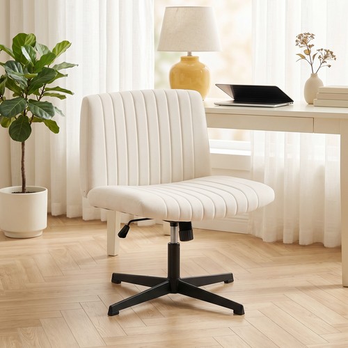 HOMCOM Home Office Chair Adjustable Height Linen Effect Desk Chair - Picture 10 of 10