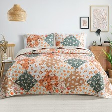 Patchwork Quilt King Size, Extra Soft Boho Floral Bedspreads for Bed Reversib...