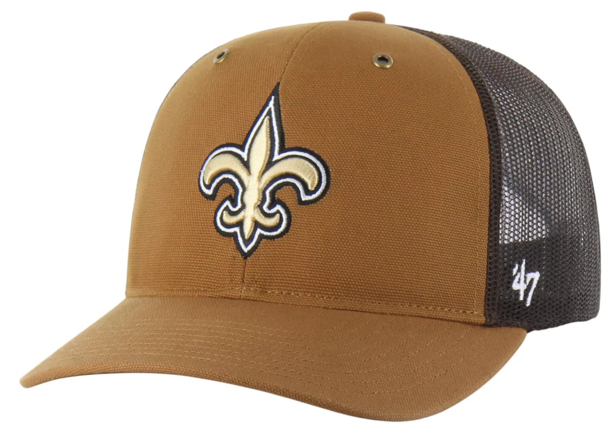 47Brand x カーハート NFL Saints ピンバッジ付 キャップ New Orleans Saints Carhartt x '47 Trucker Adjustable Snapback Hat