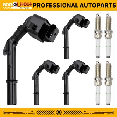 Ignition Coil & Spark Plugs 4X For Mercedes-Benz A220 C300 CLA250 E350 GLB250