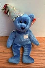 Vintage TY Beanie Baby September Happy Birthday Hat Bear Stuffed Animal NWT