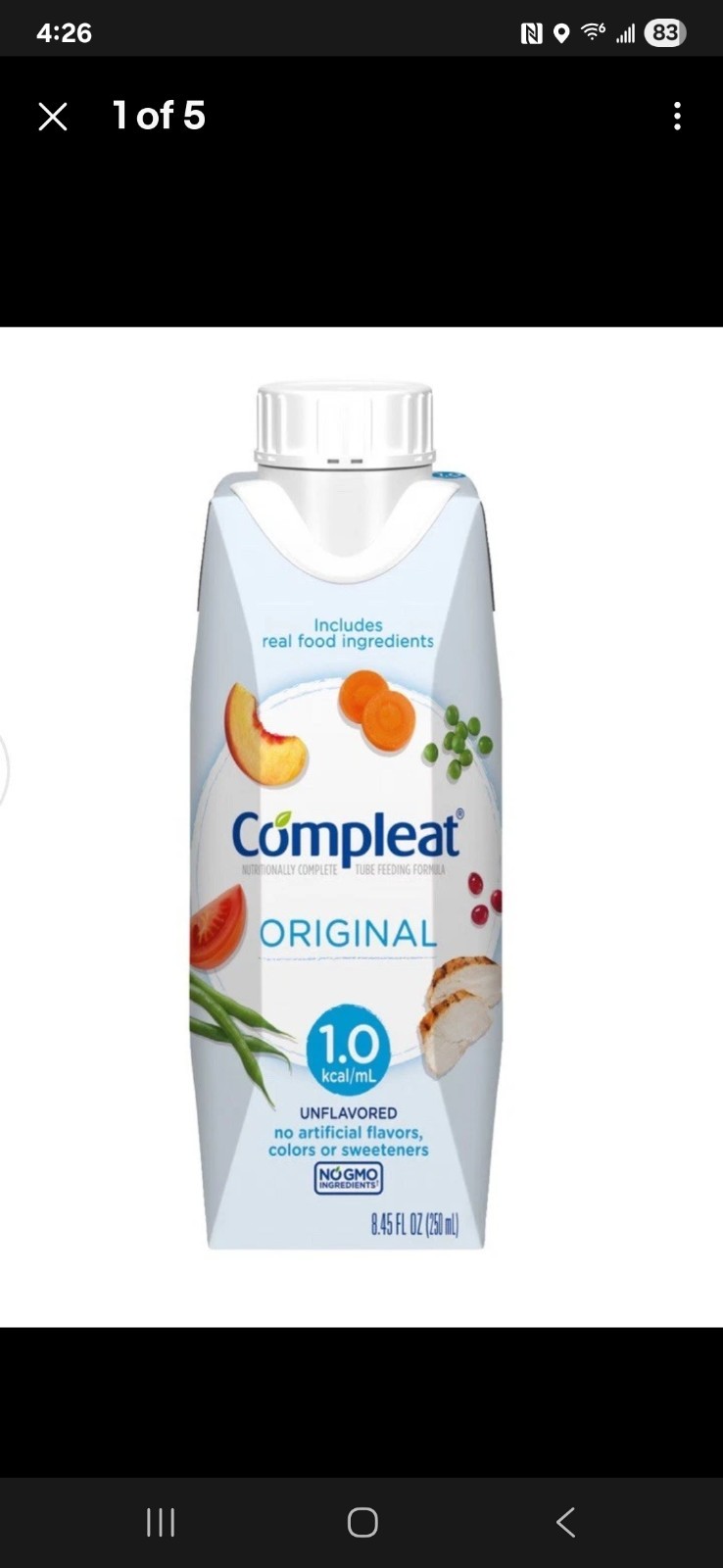 CASE 24 Nestle Compleat 1.0 Unflavored Original Tube Feeding 06/2026