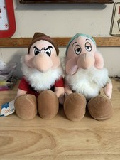 Disney Store Snow White Plush Sleepy Grumpy Dwarfs - Large 12 Inches Tall