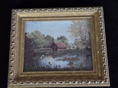 Framed Limited Edition Print ''LILY POND by artist Glynda Turley 1999