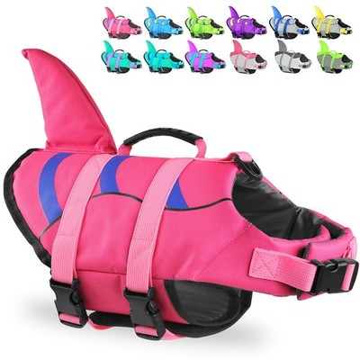 Dog Life Jacket Shark Adjustable Ripstop Rescue Handle Medium Large Fragralley