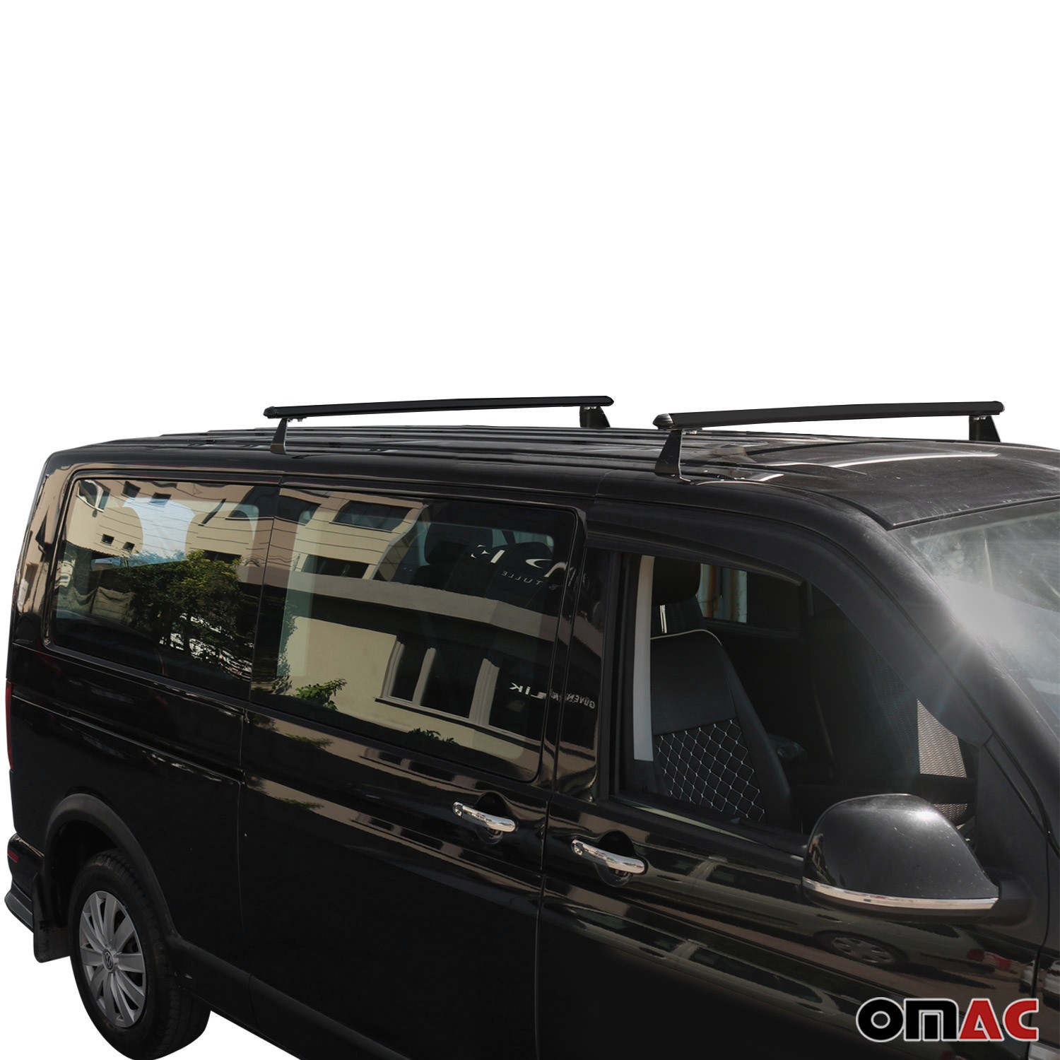 Barres de toit Transit Custom 23-26 alu noir pour vos voyages en famille
