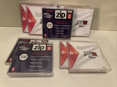 Lot of 5 Zip Iomega 100MB ZIP Disk IBM plus 4 Empty Cases Best Deal L@@K !!