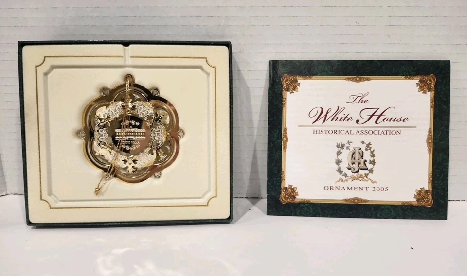 Adorno de Navidad Casa Blanca 2005 vintage decoración de árbol de vacaciones con caja Foto 3 de 4