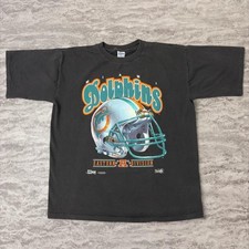 Vintage 1992 Miami Dolphins Salem Big Helmet T-Shirt Mens Size XL Single Stitch
