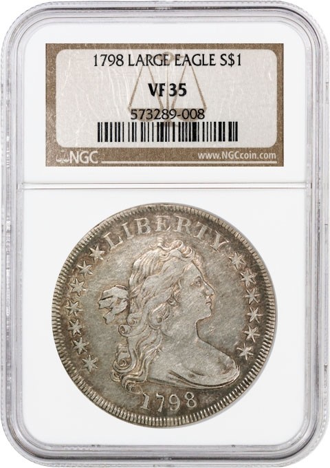 1798 $1 Draped Bust Large Eagle Silver Dollar Knob 9 5 Vertical