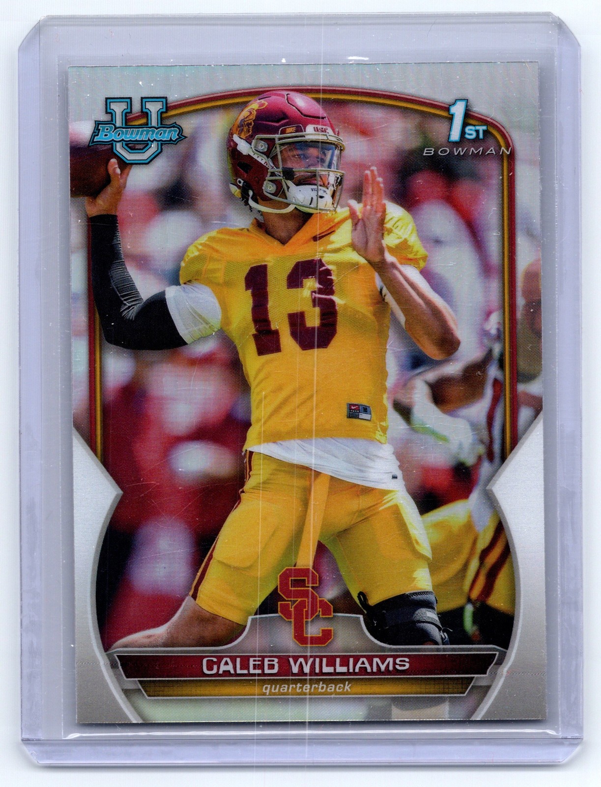 2022 Bowman University Chrome #50 Caleb Williams Refractor