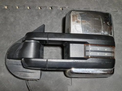 08-13 Chevy Silverado Left Driver Side Tow Mirror Chrome W/ Turn Signal Heated