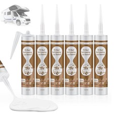 RV Roof Sealant 6Pack, Self-Leveling Lap Sealant White, Flexible Waterproof R...