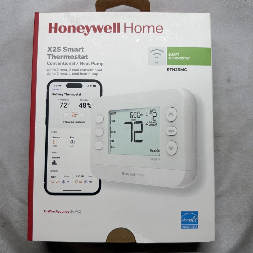 Honeywell Home RTH2SMC X2S Smart Thermostat WiFi 2H/2C C-Wire Req. New Sealed - Image 2 of 3