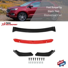 Glossy Front Bumper Lip Spoiler Splitter Protector Red 2 Layer Lip Universal Car