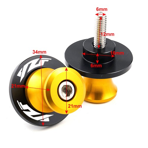 6mm Swingarm Spools Slider Swing Arm Stand For Yamaha YZF-R3 YZF-R1 R6 - Picture 5 of 5