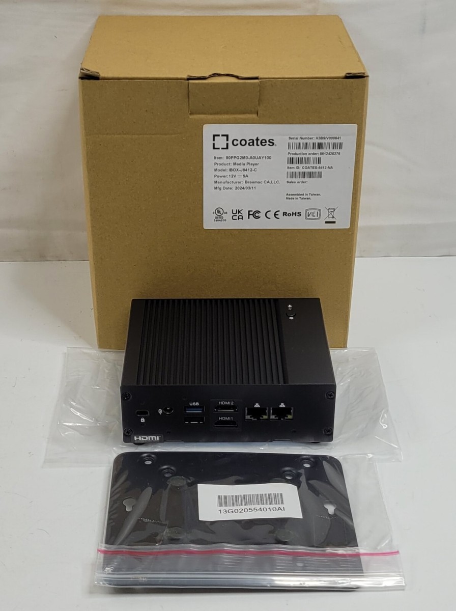 Coates Digital Signage HD Media Player J6412 Fanless PC COATES