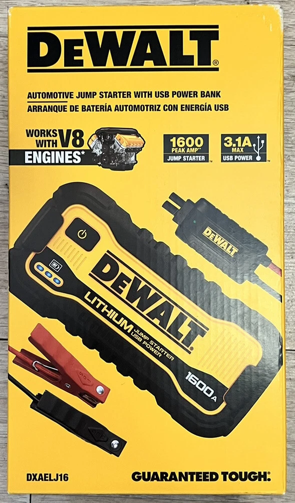 DEWALT Jump Starter 1600 Peak Amp With USB Power Station, 54 OFF