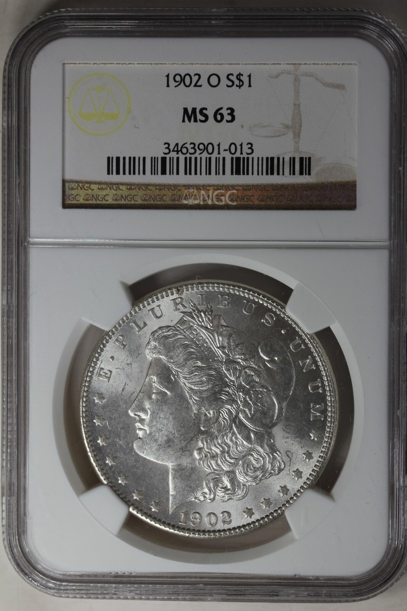 1902-O $1 NGC MS63 Morgan Silver Dollar, Miss Liberty Head Dollar