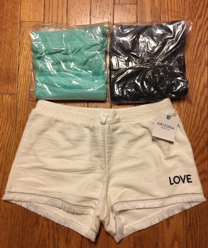 Girls L 14 Shorts Black White Blue Lot of 3 Woven Shorts NEW