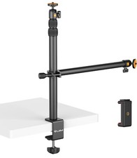 JUSMO Camera Desk Mount with Auxiliary Holding Arm Overhead Camera Mount with...