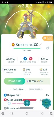 Pokemon Trade GO - Kommo-o & 2nd Move unlocked for PVP Master League