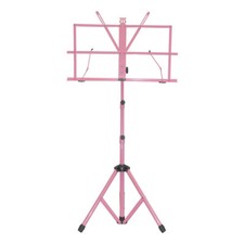 Sky Music Pink Sturdy Folding Music Stand w Carrying Bag Adjustable Strong