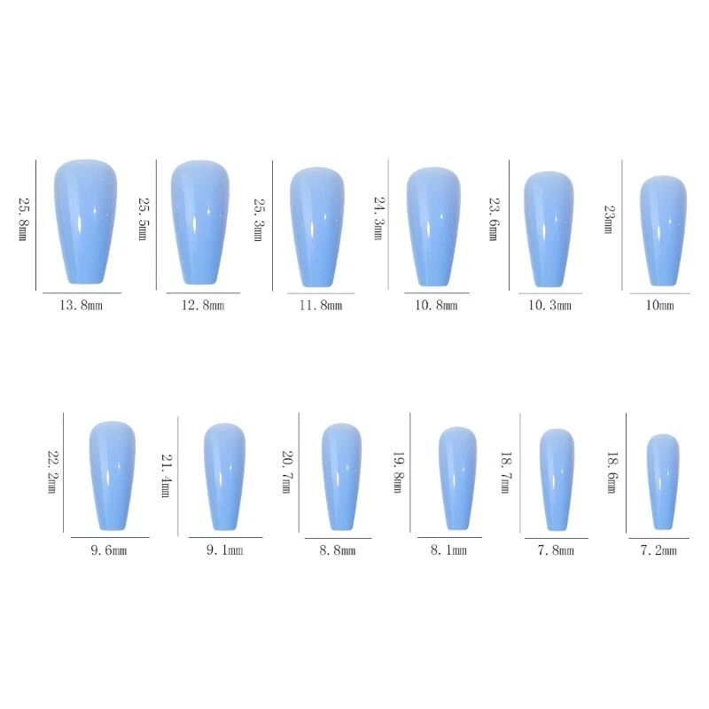 576Pcs Medium Square Press on Nails Colored Full Cover Fake Nails Fingernails - Image 4 of 4