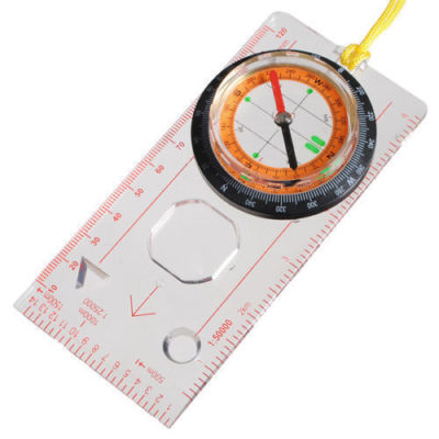 Camping Boating Orienteering Map Compass Ruler Magnifying Scale Scout Hiking